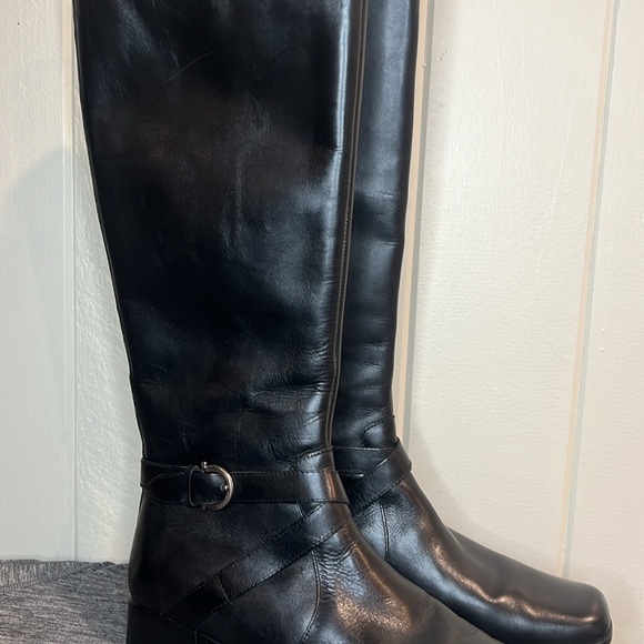 Etienne Aigner Klark Black REAL Leather Boots size 9 - Picture 2 of 14